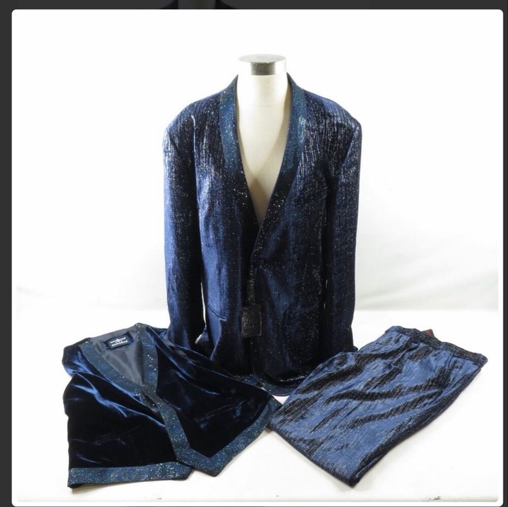 Barabas Velvet Glimmerket Glitter 3-Piece Suit Set Size 48/42